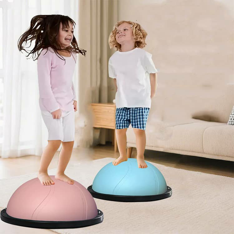 バランスドーム 半円形 46cm バランスボール 子供用 キッズ 半球 トランポリン ジャンプ 体幹 トレーニング 子供 体力 発散 室内遊び 体幹トレーニング ボールストレッチ 滑り止め 脚踩きストレッチ器材 フィットネスボール 健康器具 2