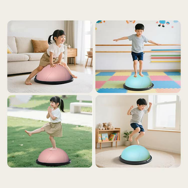 バランスドーム 半円形 46cm バランスボール 子供用 キッズ 半球 トランポリン ジャンプ 体幹 トレーニング 子供 体力 発散 室内遊び 体幹トレーニング ボールストレッチ 滑り止め 脚踩きストレッチ器材 フィットネスボール 健康器具 3