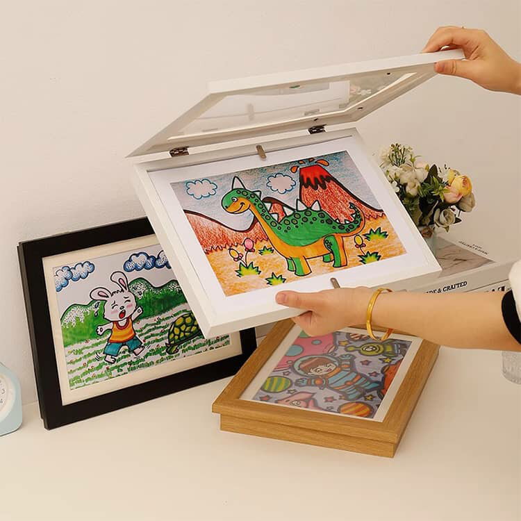 木製 アートフレーム a3 マグネット 子供の絵を飾る フレーム モダン おしゃれ 子...