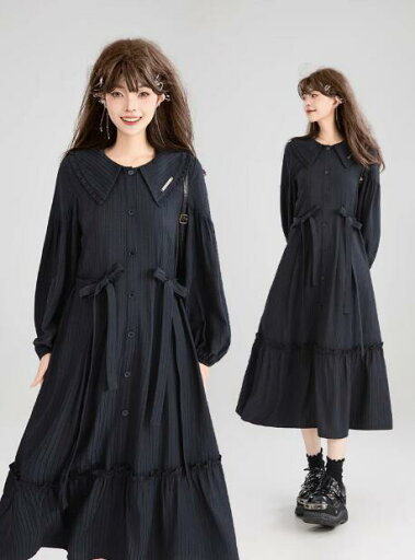 春スタッキングライトフレンチスタイルボウタイワンピース25夏気質スリムロングスカート 春スタッキングライトフレンチスタイルボウタイワンピース25夏気質スリムロングスカート