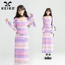 【KEIKO】 夏 2点セット ドーパミングラデ タイダイ レディース(トップス ストライプスカート) 新店舗限定!お祝いクーポン最高1,000円!!!