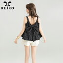【KEIKO】 夏 前後2ウェア ドット リボンディテール レディースタンクトップ 新店舗限定!お祝いクーポン最高1,000円!!!