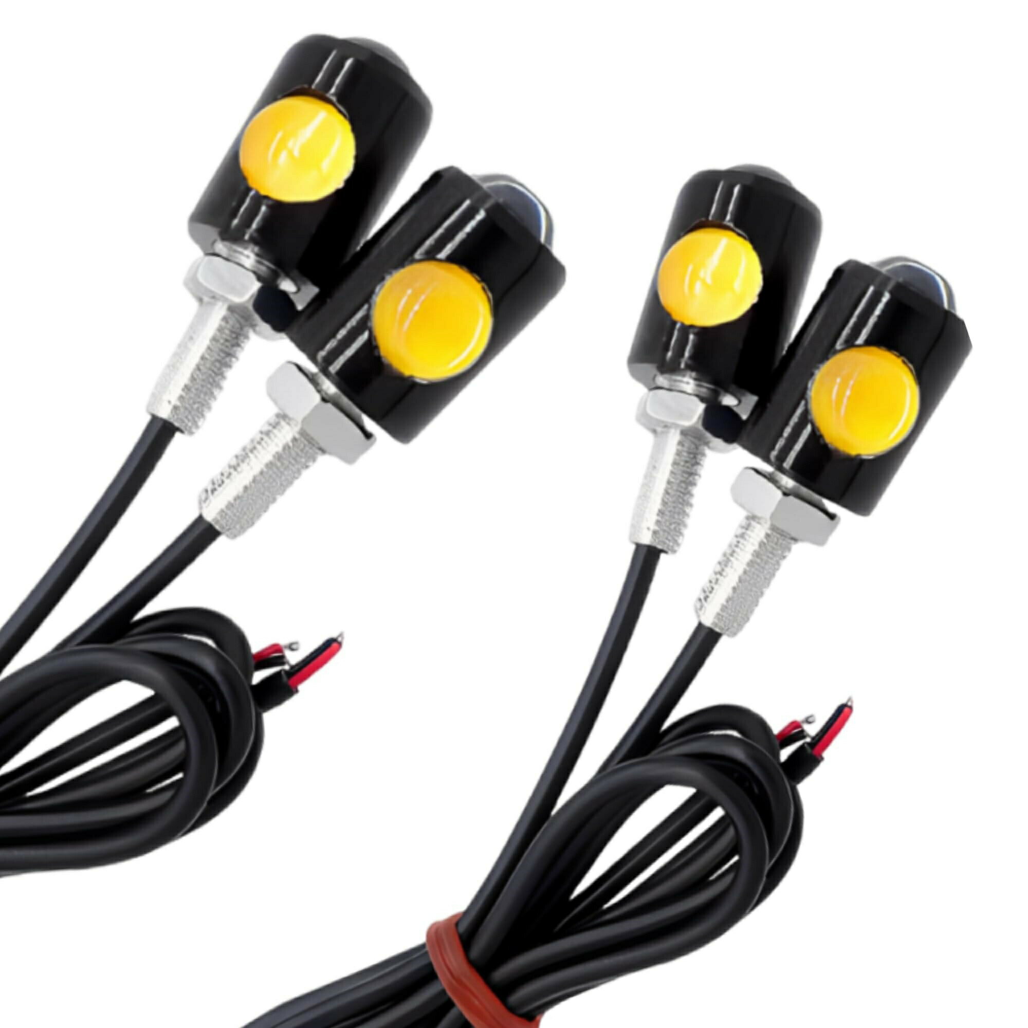 4個 バイク LEDカスタムウインカー 極小マイクロサイズ ウインカーライト チョッパーバイカー モタード..