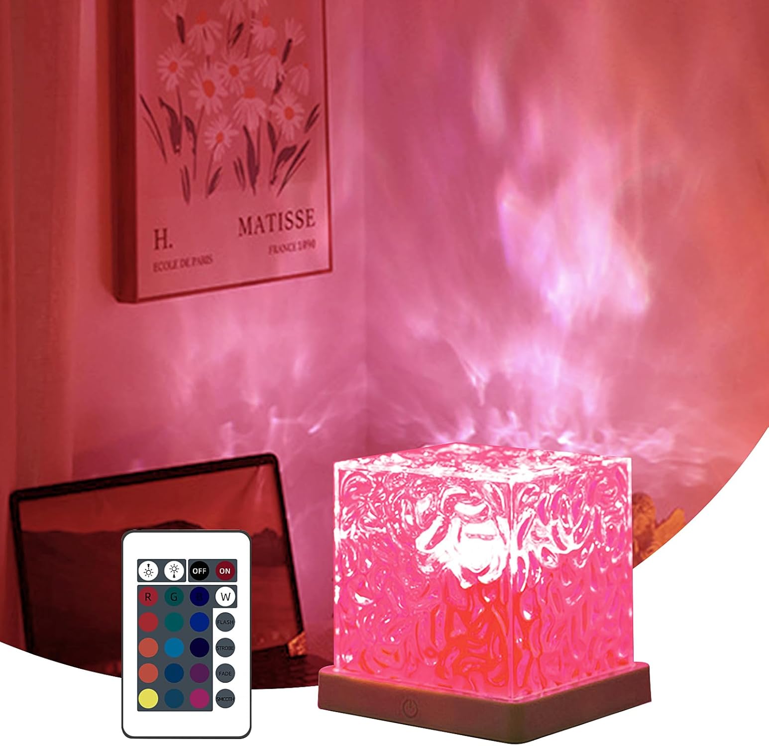 【リモコン付き&16色変換】ナイトライト 水面 ライト ベッドサイドランプ 間接照明 LEDライト プロジェ..