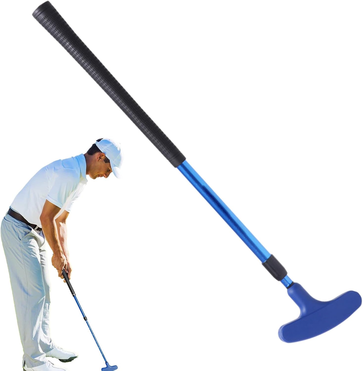 【P5倍&100円クーポンあり】メンズゴルフパター | ロングパター 格納式キッズパター | 長さ調節可能なゴルフパターグリップ、右利きと左利きのゴルファーのた...