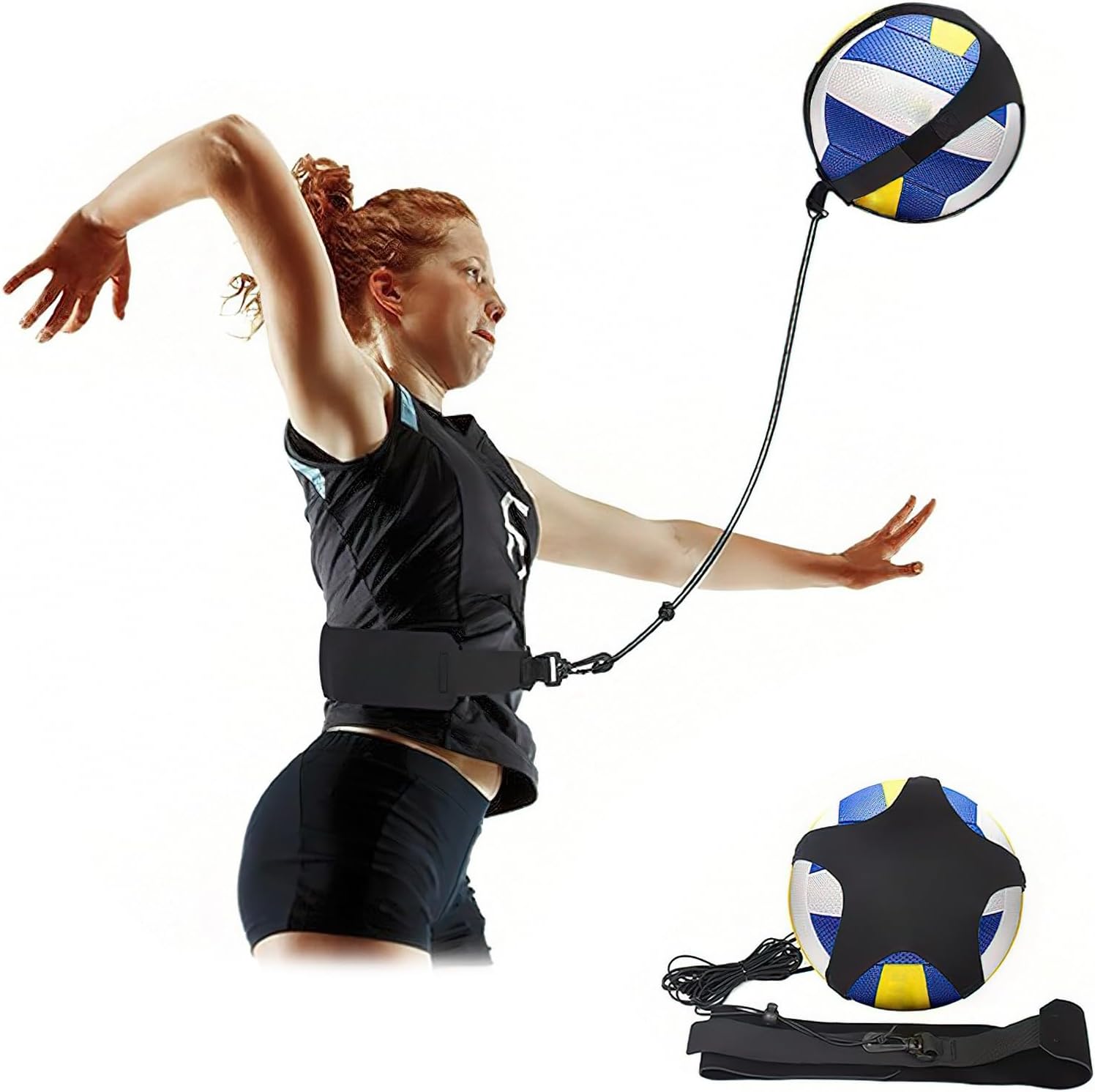 バレーボール 練習 4号球 5号球 対応 バレー サーブ スパイク 練習器具 バレーボールベルト サービスト..