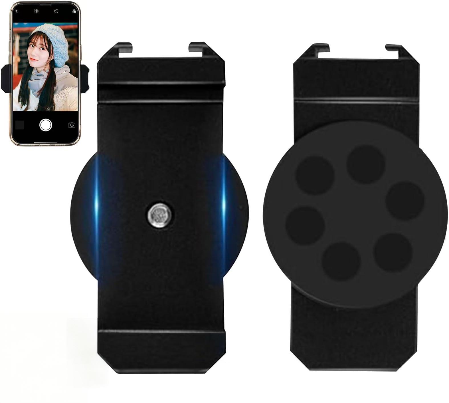 Rakuten - スマホスタンド マグネット 磁石 スマホホルダー 車 コールドシューマウント付き コンパクト 三脚無しで全身自撮りマグネット式携帯スタンド 撮影 収納ポーチ付き 43mm ブラック