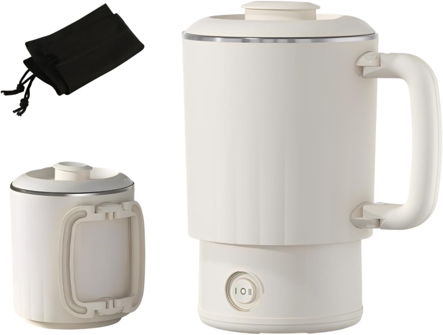 電気ケトル 小型 ポータブル 0.8L トラベルケトル 600W 急速沸騰 二重断熱 やけど防止 空焚き防止 漏れ..