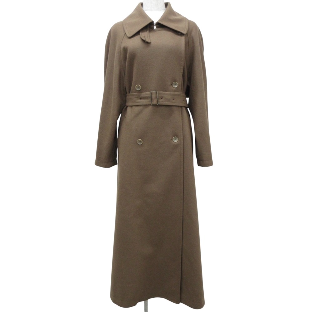 【中古】 美品 foufou フーフー francois coat ウール100% ベルト付き ダブルブレスト フランソワコート サイズ1 ブラウン レディース Luxs ブランド古着のリュクスのサムネイル