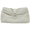 【中古】 美品 Max Mara マックスマーラ Medium Cuddle Bag レザー 2way クラッチバッグ ショルダーバッグ ホワイト レディース ...