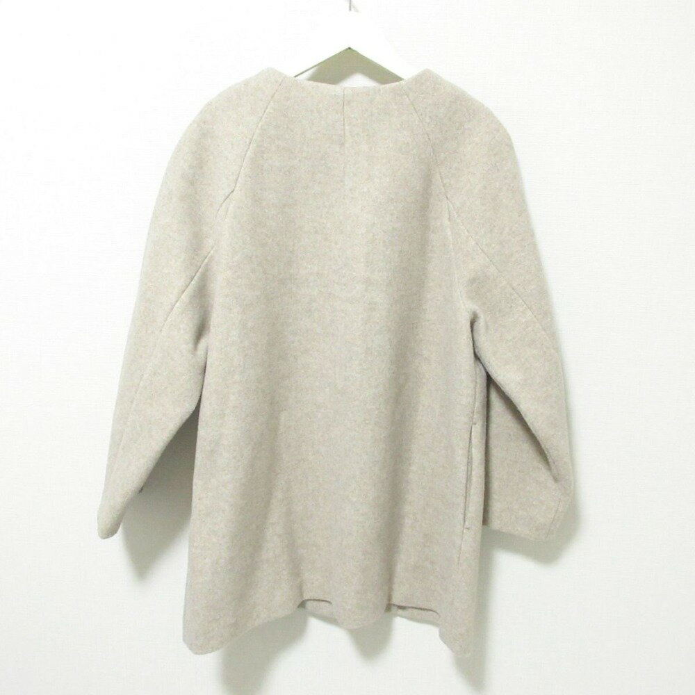 【中古】 美品 Simplicite シンプリシテェ 20AW ロング ノーカラーコート シングルコート ジャケット ベージュ レディース Luxs ブランド古着のリュクス