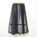 【中古】 美品 Maglie par ef-de マーリエパーエフデ 21AW ロング チュールスカート 小さいサイズ 5号 ブラック×パープル レディース Luxs ブランド古着のリュクス(4)
