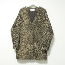 【中古】 美品 VICKY ビッキー ヒョウ柄ジャガードVネックコート レオパード柄 ノーカラージャケット 1 ベージュ系 レディース Luxs ブランド古着のリュクス(4)