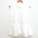 【エントリーポイント10倍】【中古】 新品同様 cygne シーニュ ペプラム ジレ ノースリーブシャツ ブラウス サイズF ホワイト レディース Luxs ブランド古着のリュクス