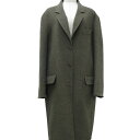 【中古】 新品同様 HERMER エルメス マルジェラ期 カシミヤ100% ダブルフェイス リバーチェスターコート 42 カーキ レディース Luxs ブランド...