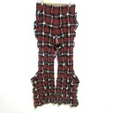 【中古】 美品 23AW ISSEY MIYAKE イッセイミヤケ コレクション ルック21 RHYTHM CHECK パンツ IM33FE056 2 レッド ...
