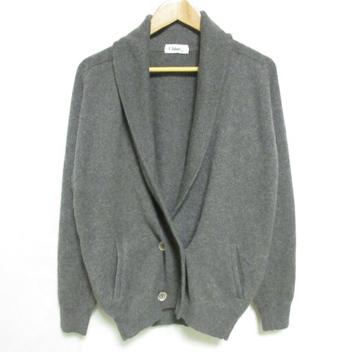 【中古】 美品 CHLOE クロエ ヴィンテージ ショールカラー ダブルブレスト カシミヤニットジャケット カーディガン 40 グレー レディース Luxs ブランド古着のリュクス 【中古】 美品 CHLOE クロエ ヴィンテージ ショールカラー ダブルブレスト カシミヤニットジャケット カーディガン 40 グレー レディース Luxs ブランド古着のリュクス