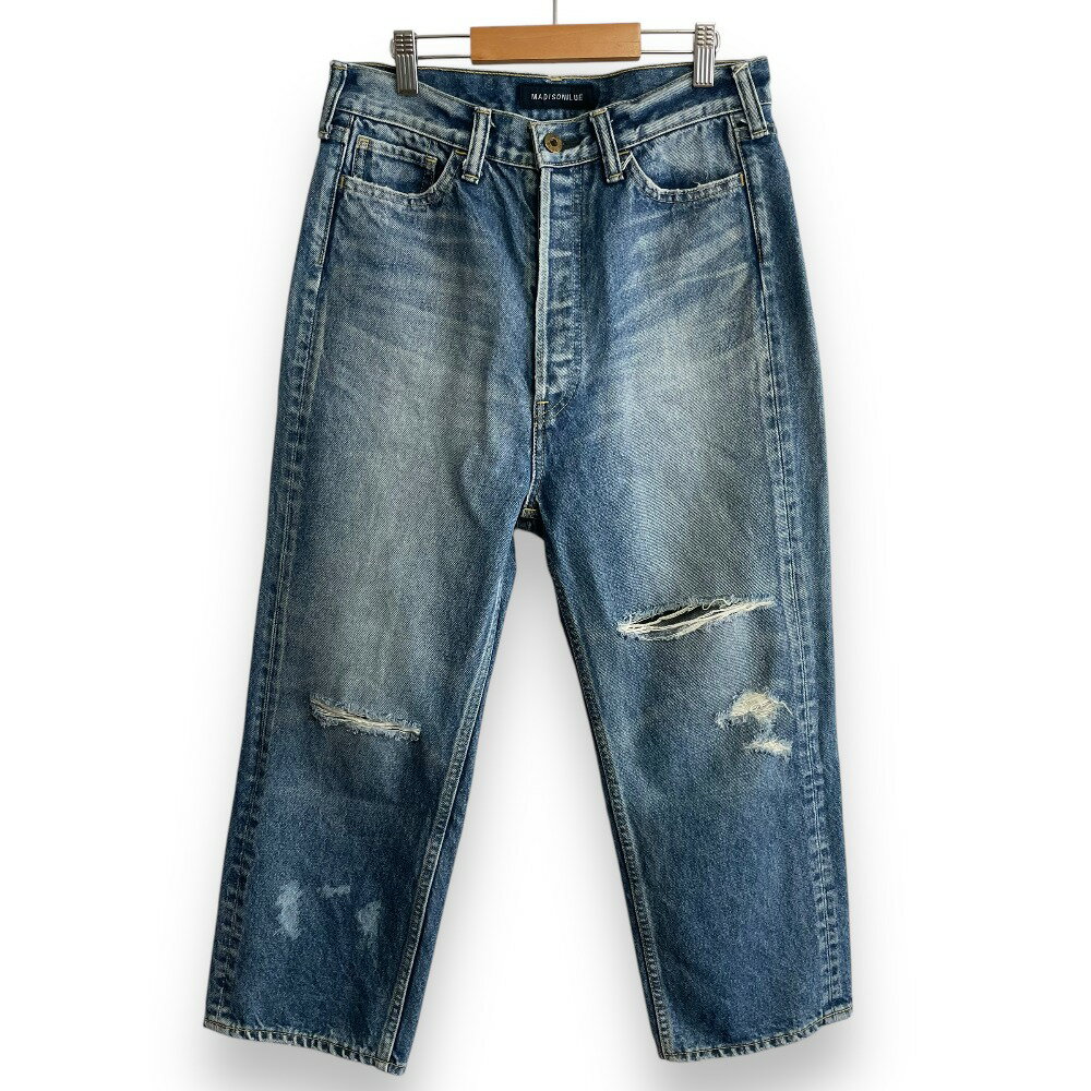 【中古】 美品 22AW MADISONBLUE マディソンブルー クラッシュド サルエルデニムパンツ ジーンズ MB224-3001 00(XS) インディゴブルー レディース Luxs ブランド古着のリュクス