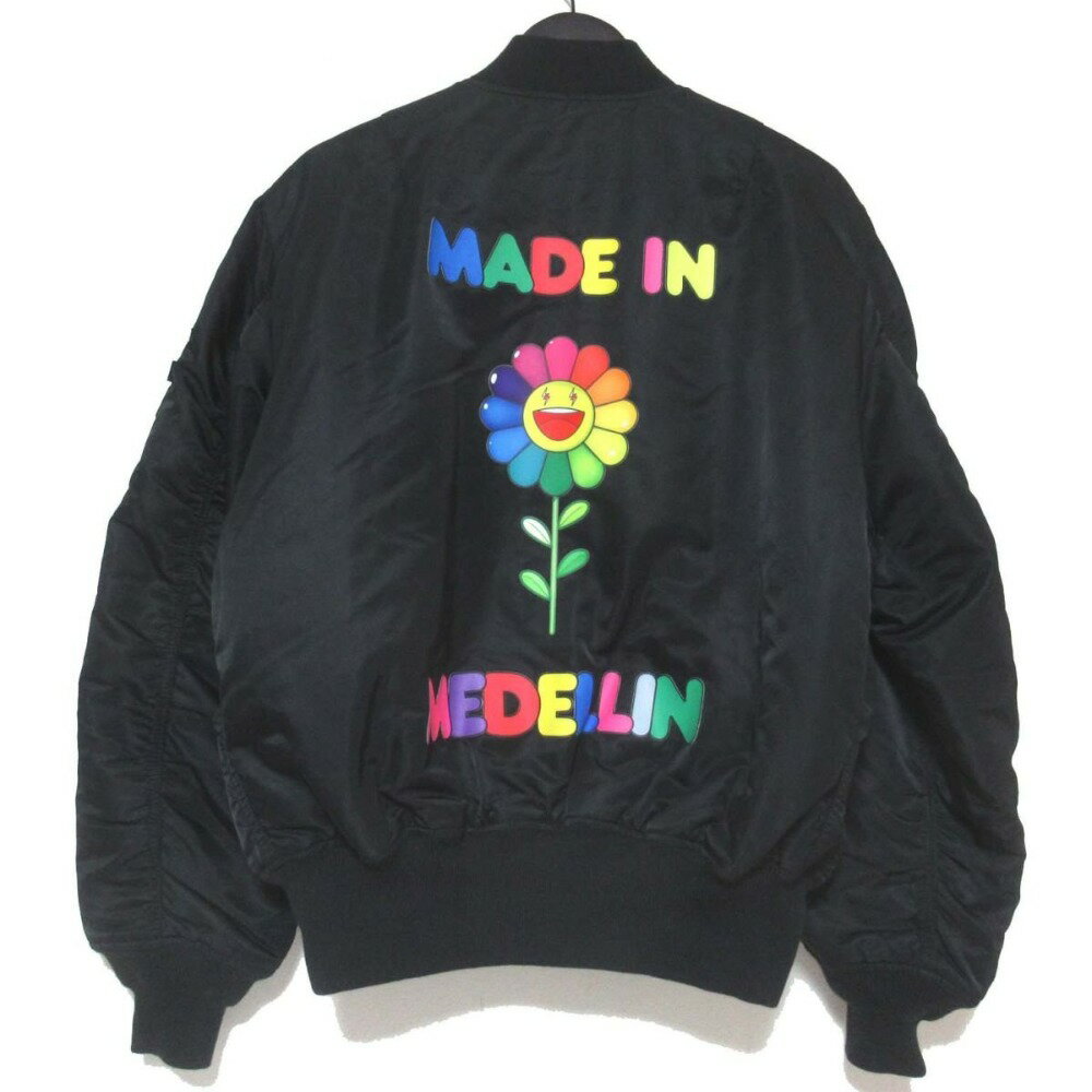 【中古】美品 21SS J Balvin×Takashi Murakami ジェーバルヴィン×村上隆 リバーシブル ALPHA MA1 JACKAET ボンバージャケット L/G ブラック メンズ Luxs ブランド古着のリュクス
