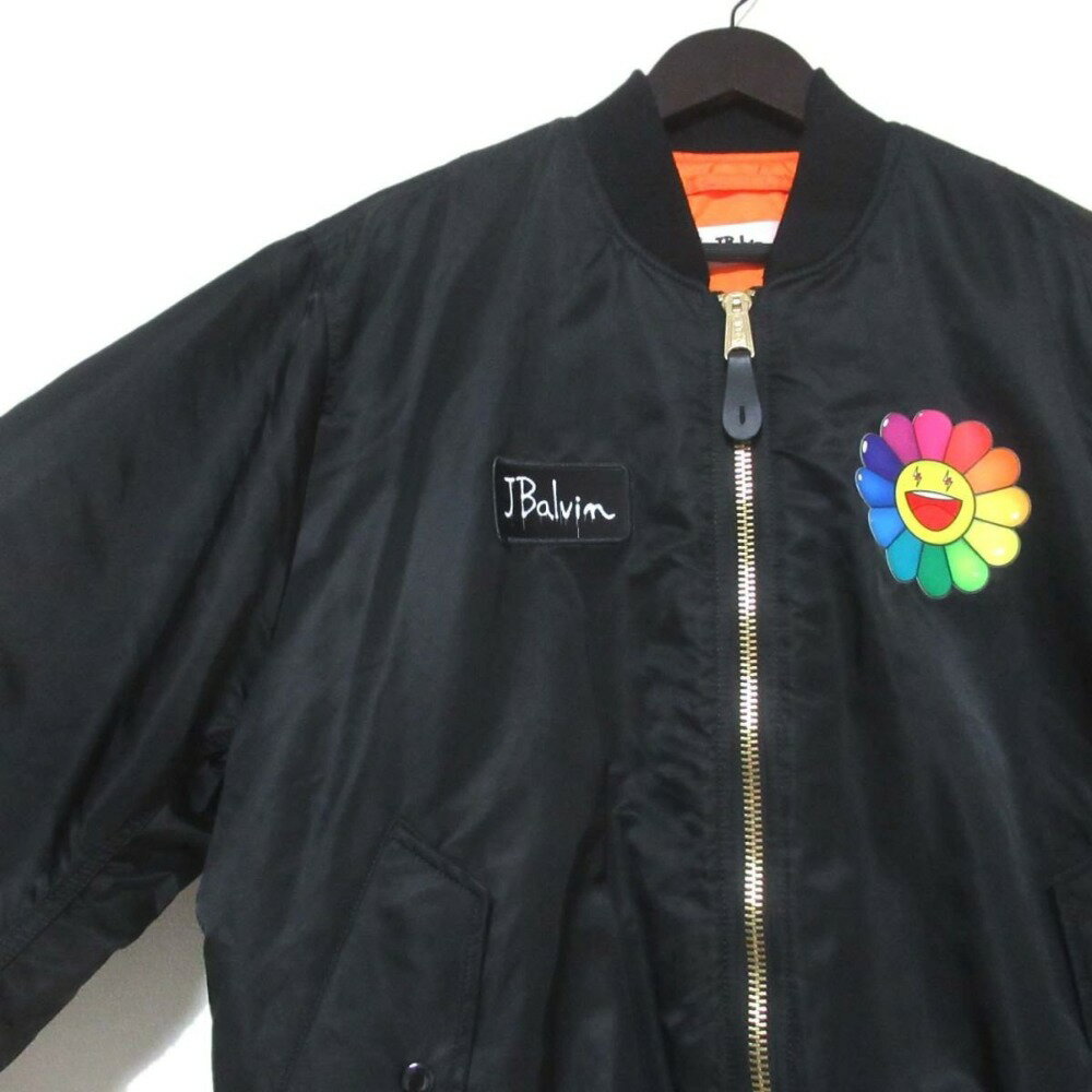 【中古】美品 21SS J Balvin×Takashi Murakami ジェーバルヴィン×村上隆 リバーシブル ALPHA MA1 JACKAET ボンバージャケット L/G ブラック メンズ Luxs ブランド古着のリュクス