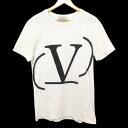 【中古】 VALENTINO ヴァレンティノ Vロゴプリント クルーネック 半袖 Tシャツ カットソー オーバーサイズ S ホワイト×ブラック メンズ Luxs ブランド古着のリュクス(4)