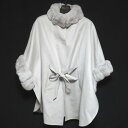【中古】 未使用 Loro Piana ロロピアーナ ザルツブルグ カシミヤ×リアルファー ケープ コート FAG3754 ワンサイズ グレー レディース Lu...