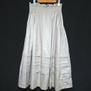 【中古】 美品 ADEAM アディアム Paradise Skirt パラダイススカート ロング丈 イージーウエスト フレアスカート 42890 Sサイズ ベージュ レディース Luxs ブランド古着のリュクス(4)