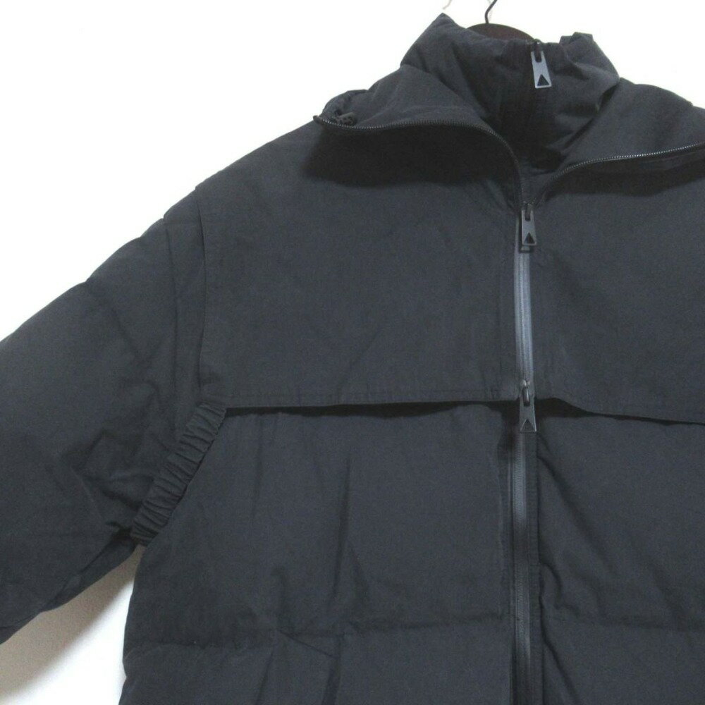 【中古】美品 BOTTEGA VENETA ボッテガヴェネタ 2021年モデル 収納フード ダウンジャケット 659724 VKH50 XSサイズ マットブラック メンズ Luxs ブランド古着のリュクス
