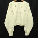 【中古】 美品 24AW LILY BROWN リリーブラウン キャンディストック CANDYビジュースウェット ショート丈 トレーナー カットソー F オフホ...
