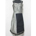 【中古】 美品 21AW Maison Margiela1 メゾンマルジェラ 1 ジャガードドレス キャミソール ワンピース 42 グレー×ブラック レディース...
