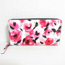 【中古】 美品 Kate Spade ケイトスペード CEDAR STREET ROSE LACEY ローズ柄 ラウンドファスナー 長財布 ロングウォレット p...