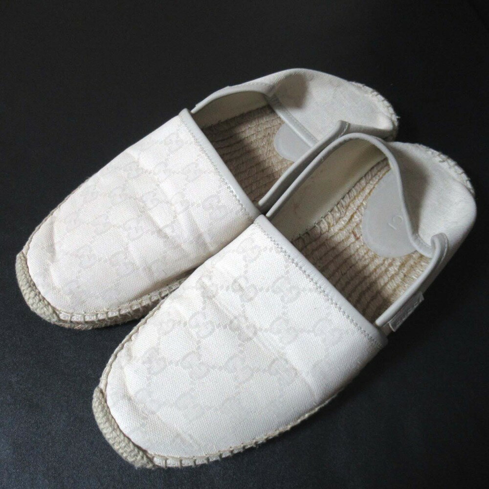 【中古】 美品 GUCCI グッチ GG柄 キャンバス×ジュート エスパドリーユ スリッポン 踵踏み履き シュー..