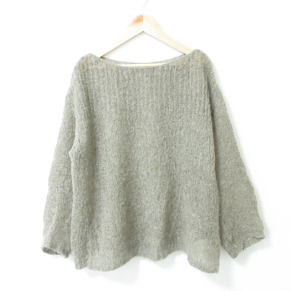 【楽天スーパーSALE40%OFF】【中古】美品 24AW Liesse リエス ボートネックモヘアニット ローゲージ オーバーサイズ 長袖 シアーニット セーター A0148KSW308 グレー レディース Luxs ブランド古着のリュクス