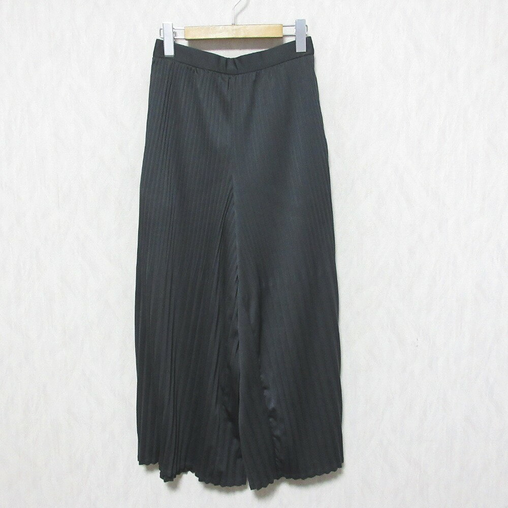 【中古】美品 21SS ZUCCA ズッカ ライトPEスムース イージー ワイド プリーツパンツ スラックス ZU11JF414 M グレー レディース Luxs ブランド古着のリュクス