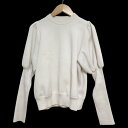 【中古】 美品 22AW yori ヨリ ウールブレンド パフスリーブ 長袖 プルオーバー ニット セーター カットソー YR2235-136AW-2 サイズ36 ホワイト レディース Luxs ブランド古着のリュクス