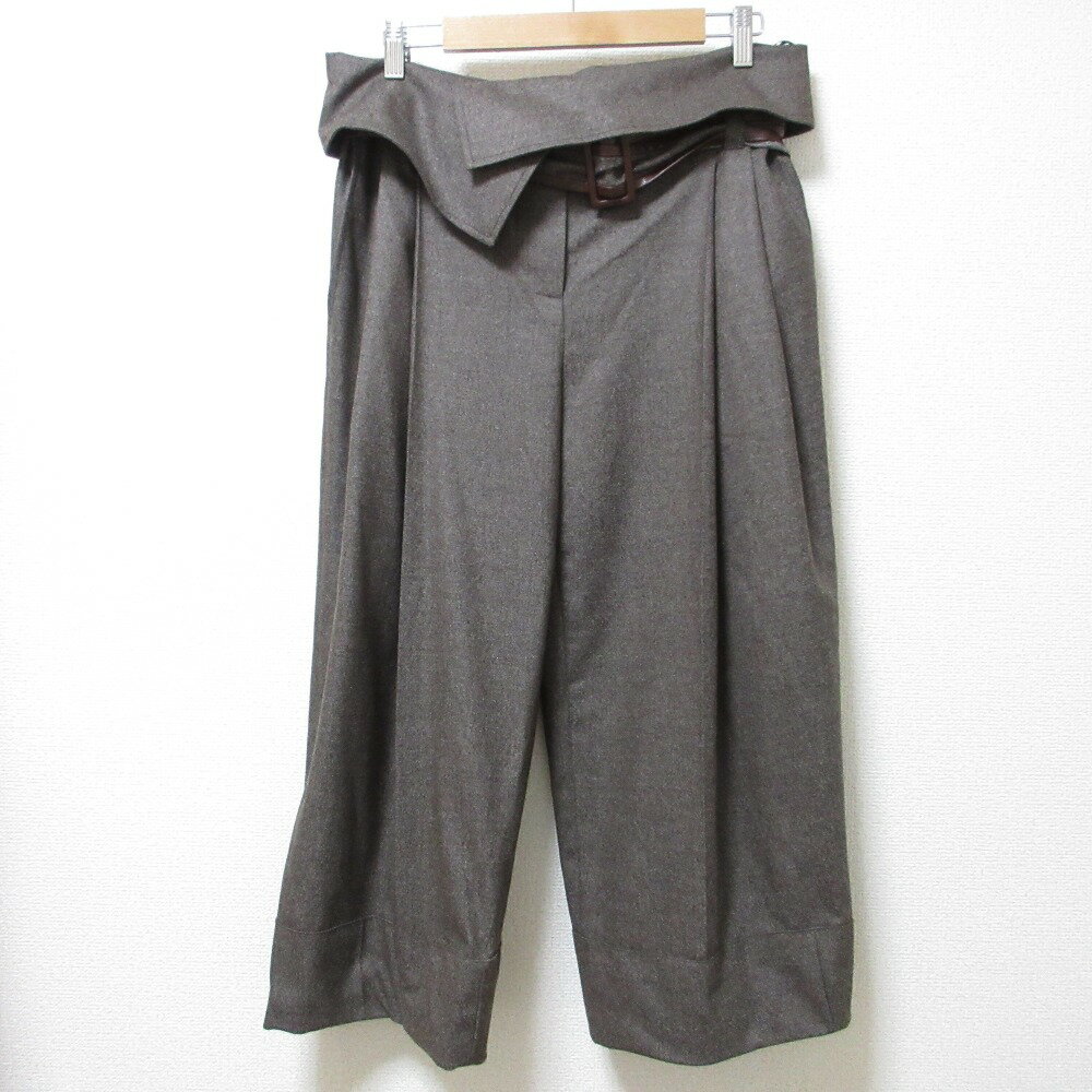 【中古】 美品 STELLA McCARTNEY ステラマッカートニー 2020年モデル ハイウエスト ベルテッドワイドパンツ 602393 38 ブラウン レディース Luxs ブランド古着のリュクス
