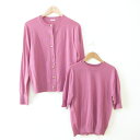 【中古】 美品 22AW IENA イエナ les mailles Washable アンサンブル クルーネックカーディガン+半袖カットソー 2点セット パープ...