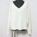 【中古】 未使用 24AW Diagram ダイアグラム グレースコンチネンタル Vネックラムニットトップ プルオーバー セーター 0324443093 36 ホワイト レディース Luxs ブランド古着のリュクス