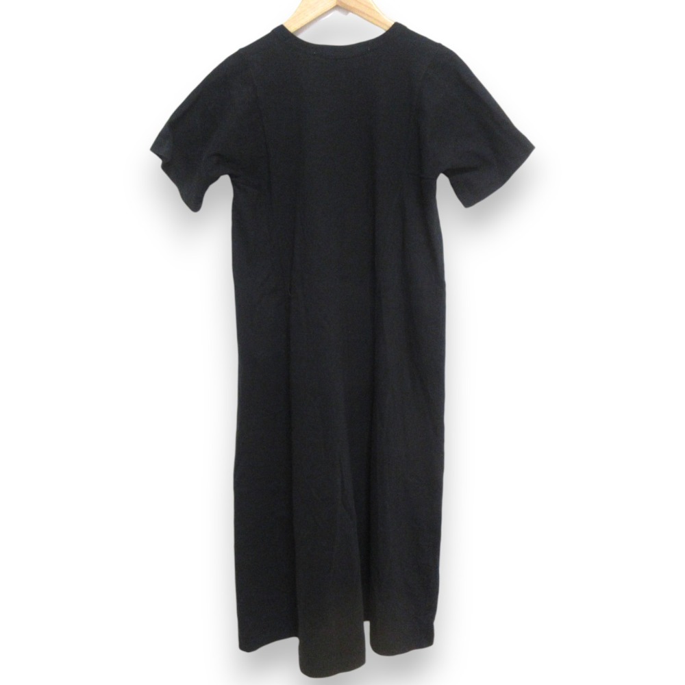 【中古】 良品 AD2020 COMME des GARCONS コムデギャルソン コムコム クルーネック 半袖 ロング丈 カットソーワンピース RG-T014 S ブラック レディース Luxs ブランド古着のリュクス