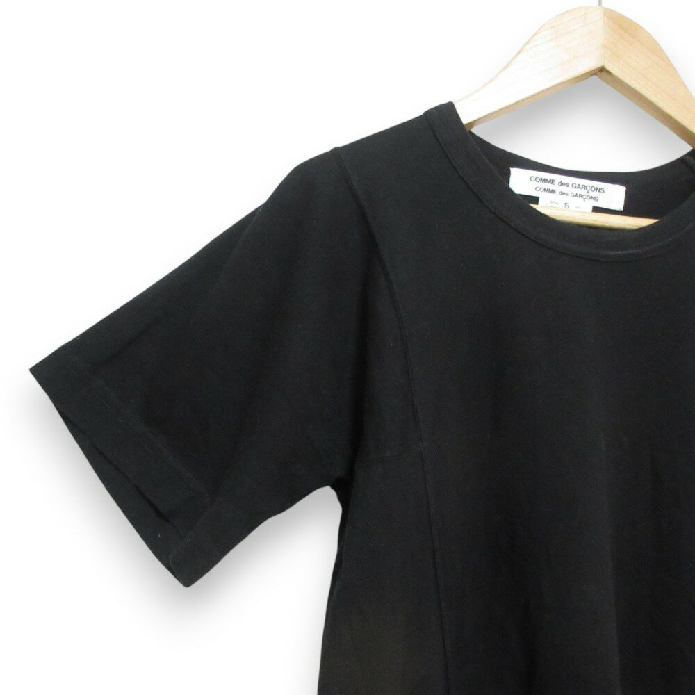 【中古】 良品 AD2020 COMME des GARCONS コムデギャルソン コムコム クルーネック 半袖 ロング丈 カットソーワンピース RG-T014 S ブラック レディース Luxs ブランド古着のリュクス