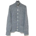 【中古】 美品 YVES SAINT LAURENT イヴサンローランリヴゴーシュ トムフォード期 長袖 ミックスニット カーディガン XLサイズ グレー系 メ...
