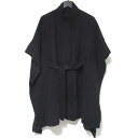 【中古】 美品 COACH コーチ シグネチャー柄裏地 ダブルフェイス ベルテッド ケープ ポンチョ コート CA489 11003658 XS/Sサイズ ブラック レディース Luxs ブランド古着のリュクス