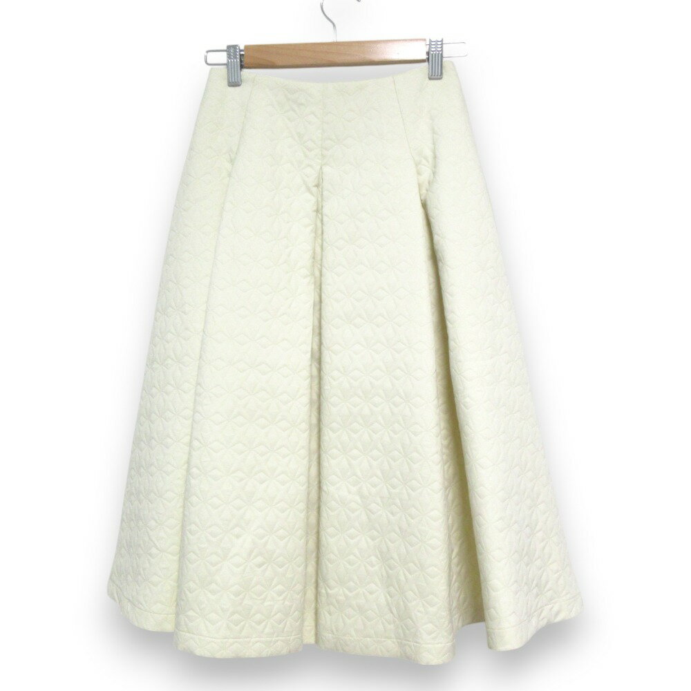 【中古】未使用 24AW JENNE ジェンヌ キルティング マキシ丈 タック立体丈スカート edl24aw-sk06 Mサイズ アイボリー レディース Luxs ブランド古着のリュクス
