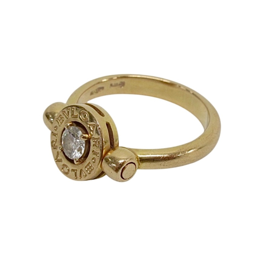 【中古】 良品 BVLGARI ブルガリ ブルガリブルガリ ダイヤモンドフリップリング 指輪 K18PG 14号 ピンクゴールド レディース Luxs ブランド古着のリュクス
