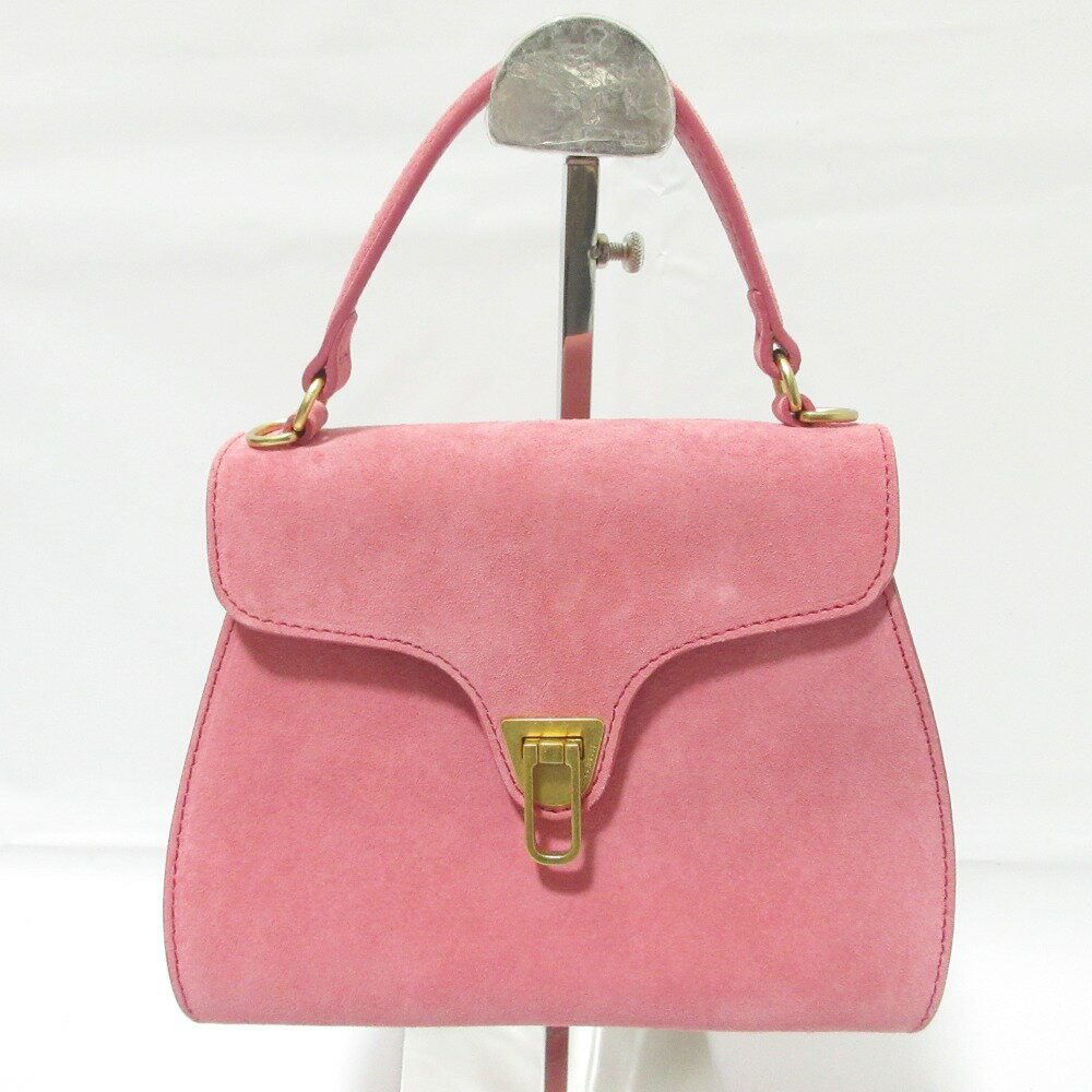 【中古】 美品 COCCINELLE コチネレ MARVIN マルビン スウェード 2WAY ハンドバッグ ショルダーバッグ コーラルピンク レディース Luxs ブランド古着のリュクス