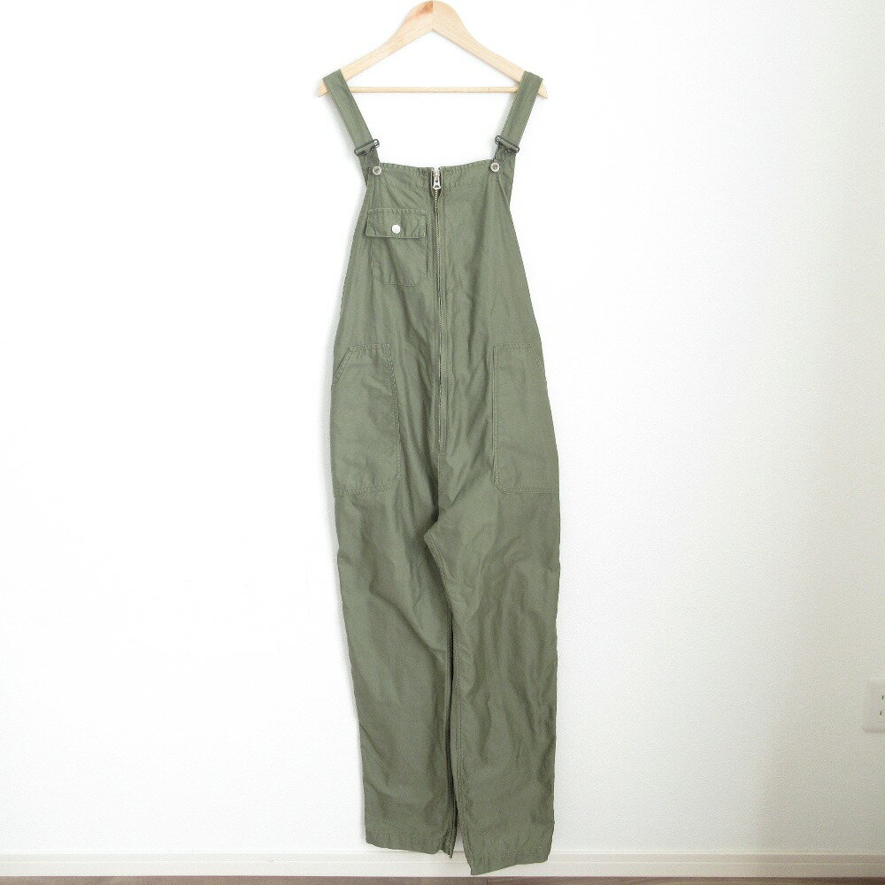 【中古】 美品 FOB FACTORY エフオービーファクトリー MILITARY OVER-ALL モールスキン オーバーオール サロペット パンツ F0489 M カーキ メンズ Luxs ブランド古着のリュクス