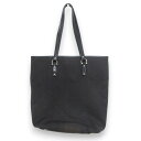 【中古】 美品 Salvatore Ferragamo サルヴァトーレフェラガモ キャンバス レザー ガンチーニ エンボス トートバッグ ブラック×シルバー金具...