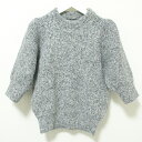 【中古】 美品 23AW Mila Owen ミラオーウェン シャギーパフスリーブニットプルオーバー 五分袖 セーター 0 グレー レディース Luxs ブランド古着のリュクス