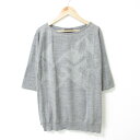【中古】 美品 JOHN SMEDLEY ジョンスメドレー ニュージーランドメリノウール シルクブレンド 七分袖 ニット カットソー セーター S グレー レディース Luxs ブランド古着のリュクス