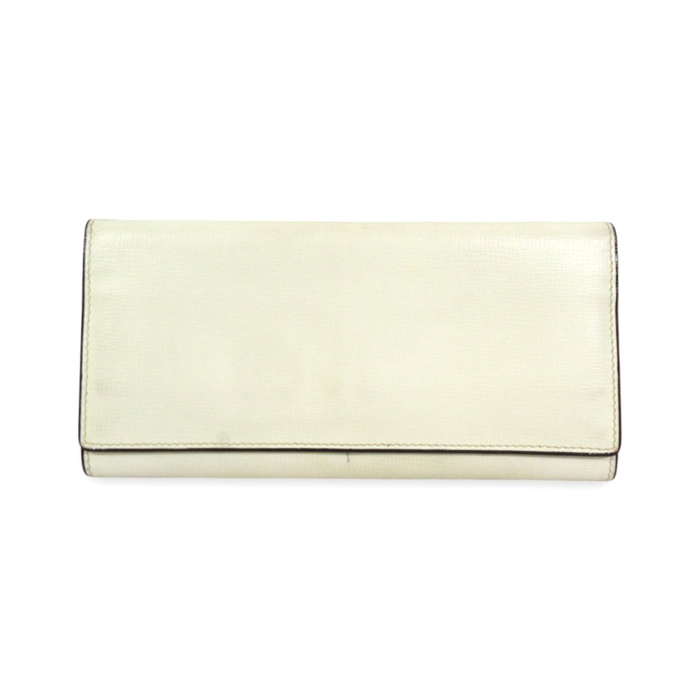 【中古】 良品 Valextra ヴァレクストラ レザー 二つ折り長財布 ロングウォレット ホワイト レディース Luxs ブランド古着のリュクス